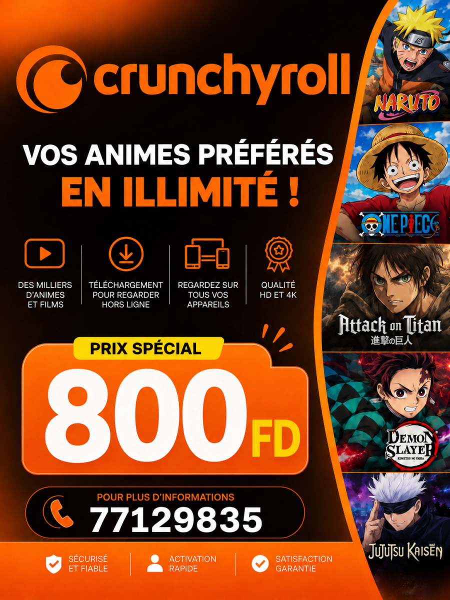 Abonnement Crunchyroll Premium pour animes en HD et 4K