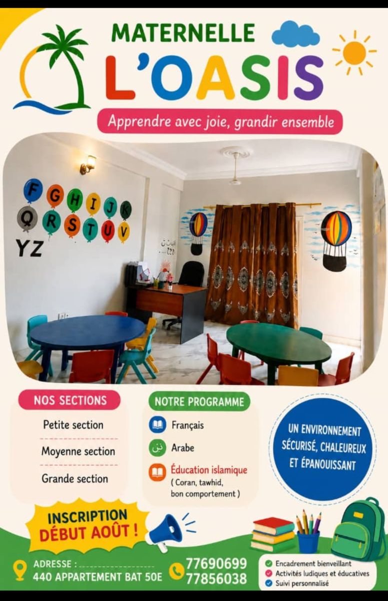 Maternelle et garderie L'OASIS en environnement sécurisé et éducatif