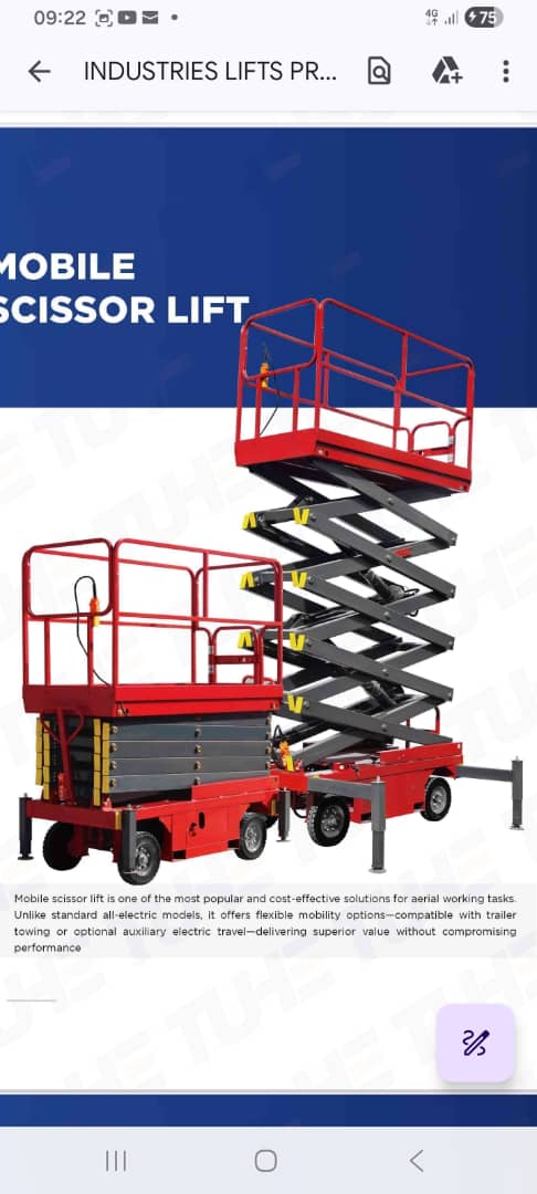 Plateforme élévatrice électrique THCY-0.5-10, 10 m